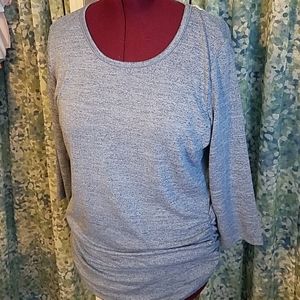 Knit blouse with lace detail